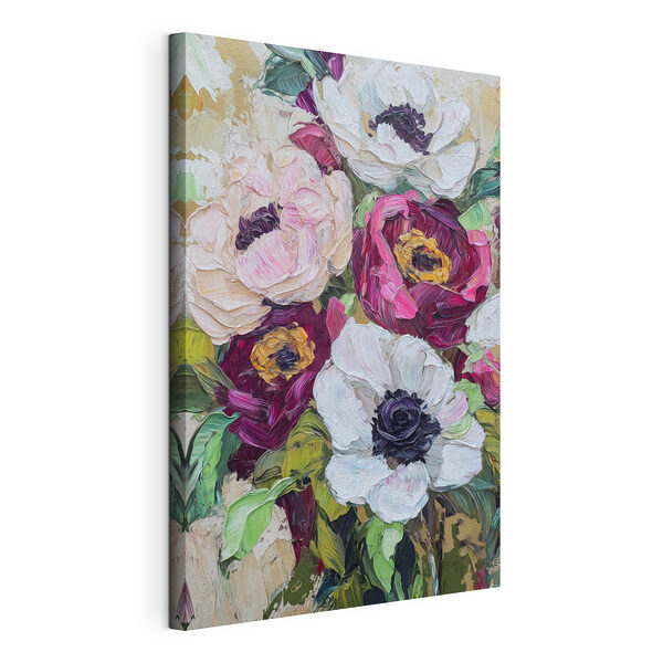 Fiori dai colori tenui e vivaci Stampa su tela Fiori dai colori tenui e vivaci