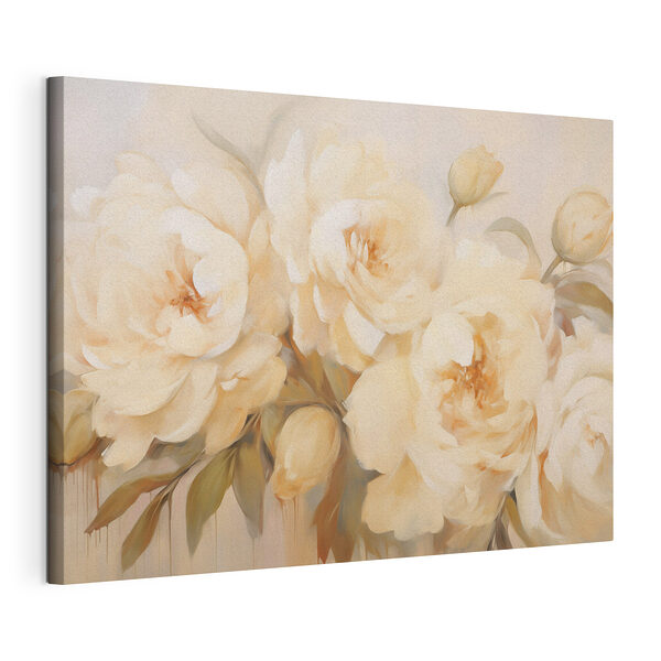 Stampa su tela Dipinto di fiori su sfondo bianco