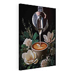 Stampa su tela Canvas print Person pouring milk into a cup of coffee
