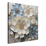 Stampa su tela Mazzo di fiori bianchi e blu