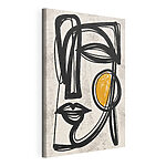 Stampa su tela Disegno di un volto in nero e giallo