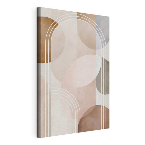 Stampa su tela Curve morbide e una palette di colori tenui