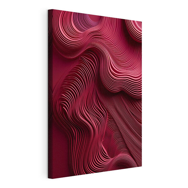 Linee ondulate rosse su una superficie Stampa su tela Linee ondulate rosse su una superficie