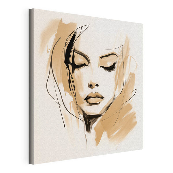 Stampa su tela Disegno del volto di una donna