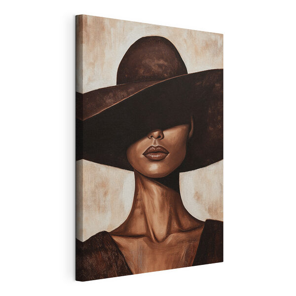 Stampa su tela Donna con un cappello
