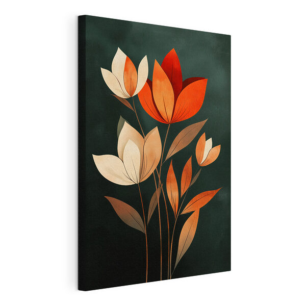 Dipinto di fiori con foglie Stampa su tela Dipinto di fiori con foglie