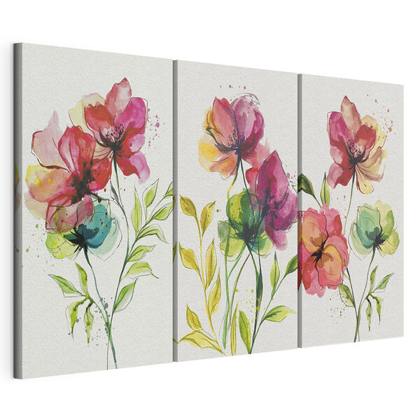 Stampa su tela modulare Collage di fiori