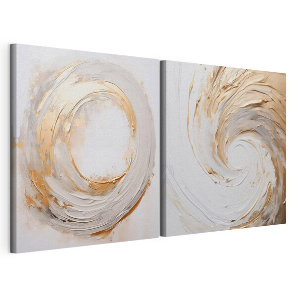 - Forme sinuose dai colori tenui Stampa su tela modulare - Forme sinuose dai colori tenui