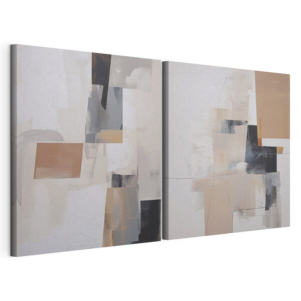 Dipinto realizzato con diverse sfumature di grigio e nero Stampa su tela modulare Dipinto realizzato con diverse sfumature di grigio e nero
