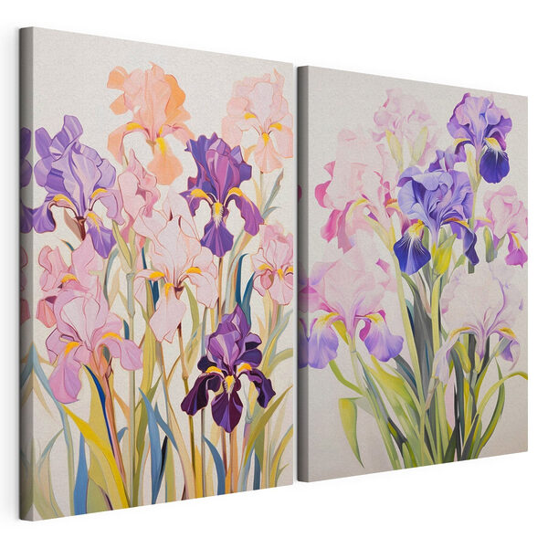 Dipinto di fiori su sfondo bianco Stampa su tela modulare Dipinto di fiori su sfondo bianco