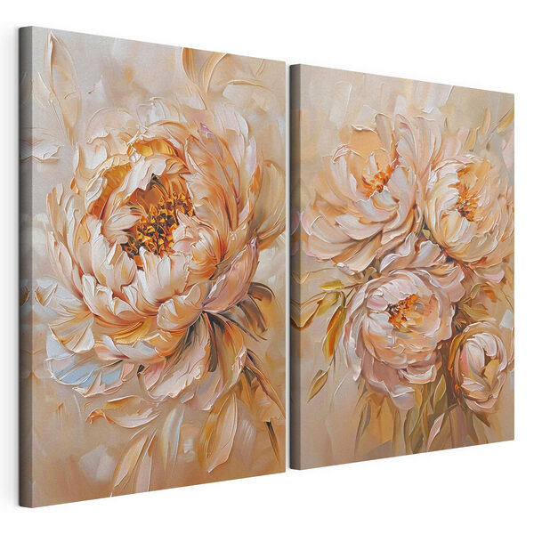 Dipinto di fiori su tela Stampa su tela modulare Dipinto di fiori su tela