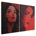 Stampa su tela modulare Collage del volto di una donna
