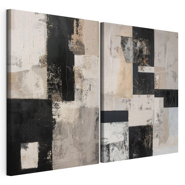 Stampa su tela modulare Collage di opere d'arte in bianco e nero