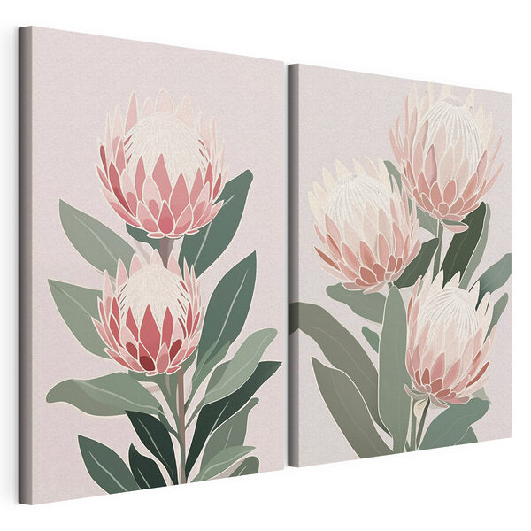 Stampa su tela modulare Eleganza floreale in tonalità tenui