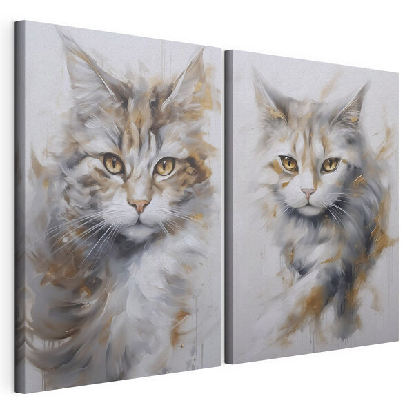 Dipinto raffigurante un gatto Stampa su tela modulare Dipinto raffigurante un gatto