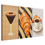 Stampa su tela modulare Una tazza di caffè e dei croissant