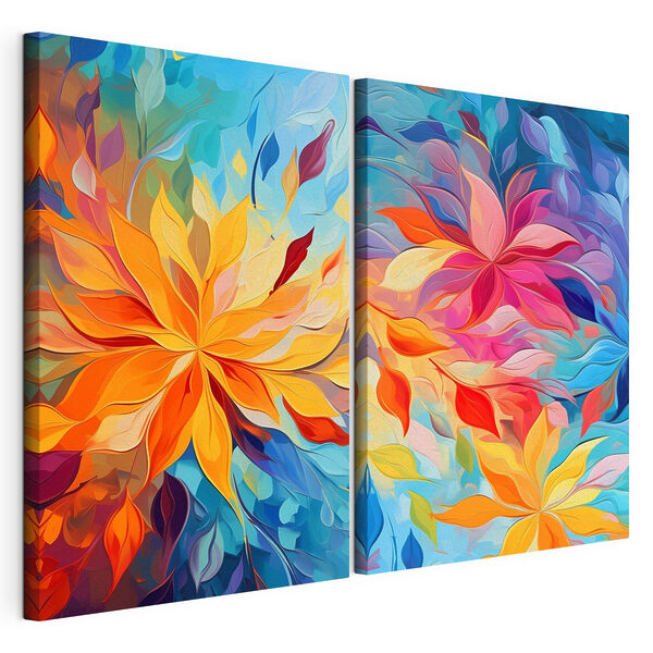 Stampa su tela modulare Due immagini di fiori
