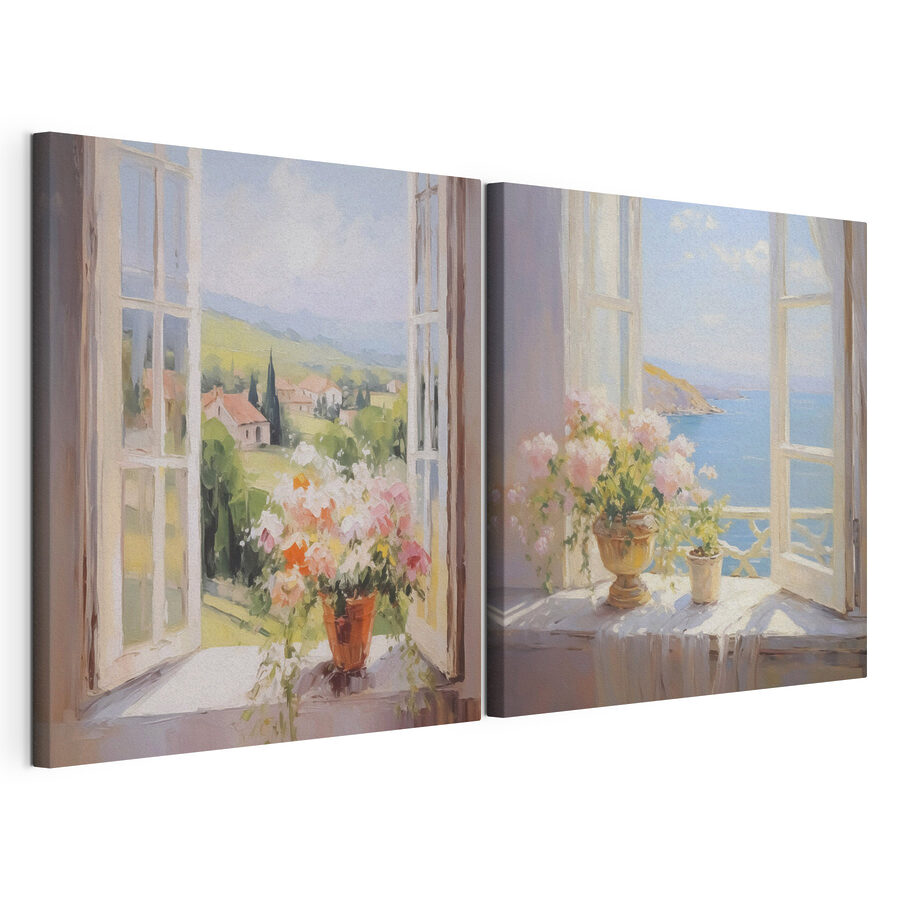 Quadro multipannello Giornata di sole alla finestra (COD: m30074) Quadro multipannello Giornata di sole alla finestra (COD: m30074)