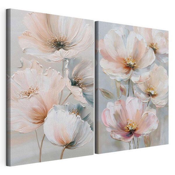 Stampa su tela modulare - Fiori delicati dai colori tenui