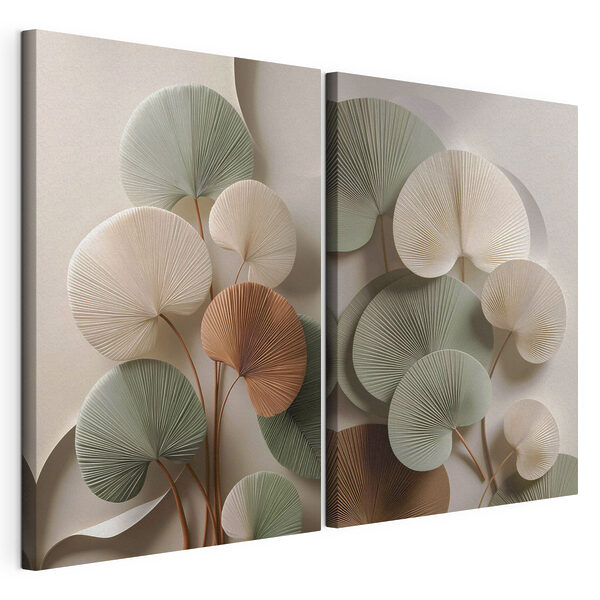 Eleganti foglie di carta dai colori tenui
