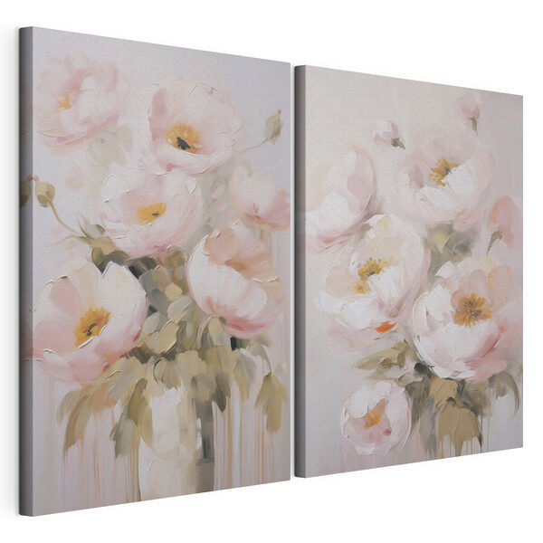 Stampa su tela modulare Dipinto raffigurante dei fiori in un vaso