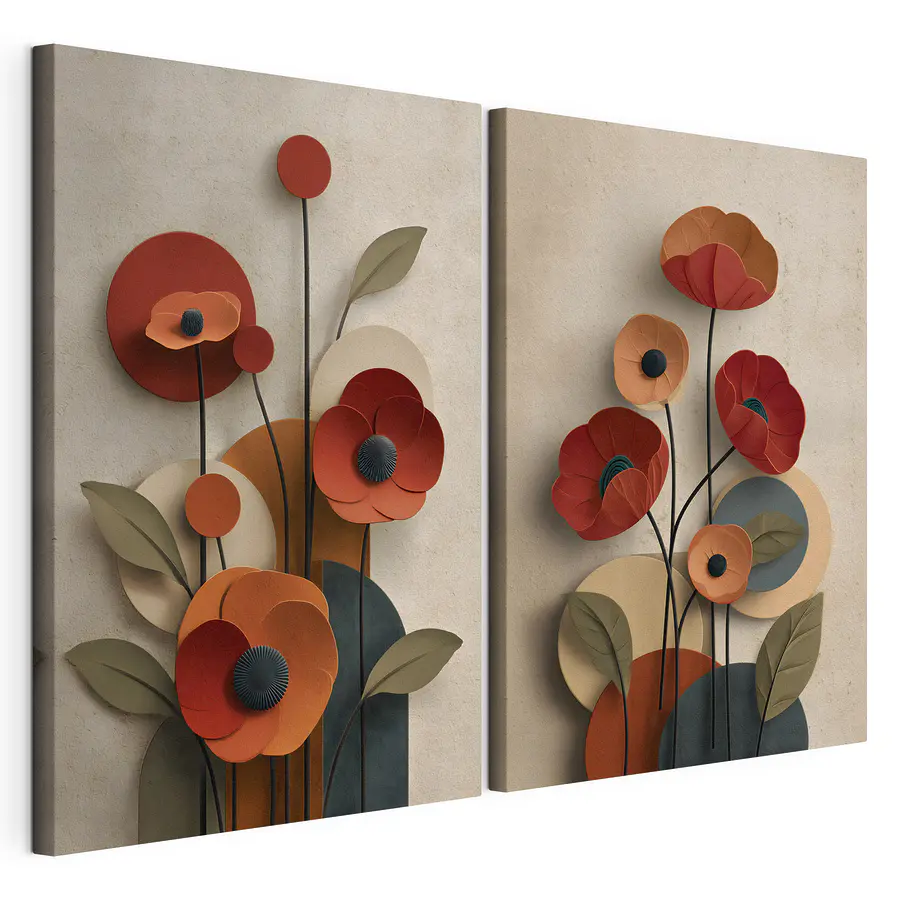 Quadro multipannello Collage di fiori (COD: m30178)