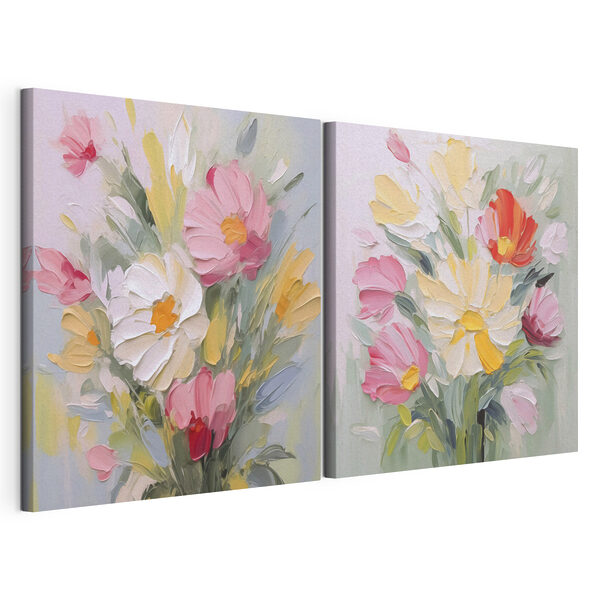 Stampa su tela modulare Dipinto di fiori su tela