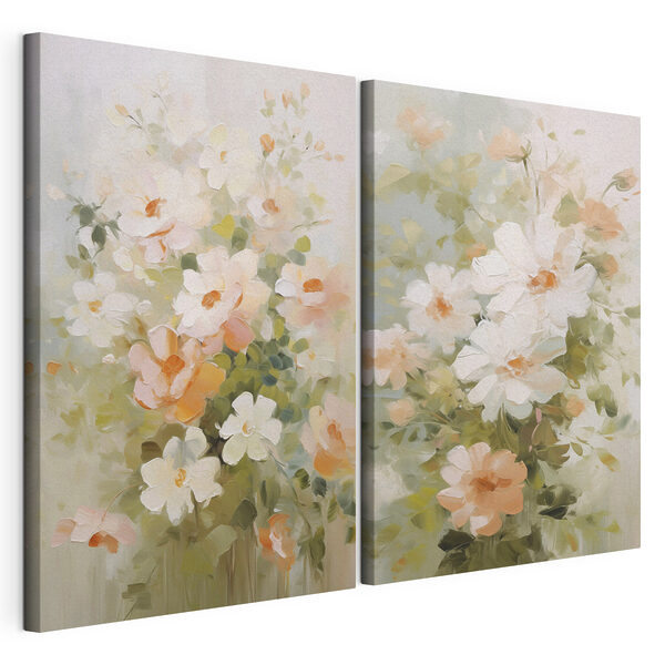 Dipinto di fiori su tela Stampa su tela modulare Dipinto di fiori su tela