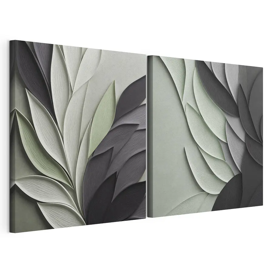 Quadro multipannello Creazione dal design a strati di ispirazione floreale (COD: m30210)
