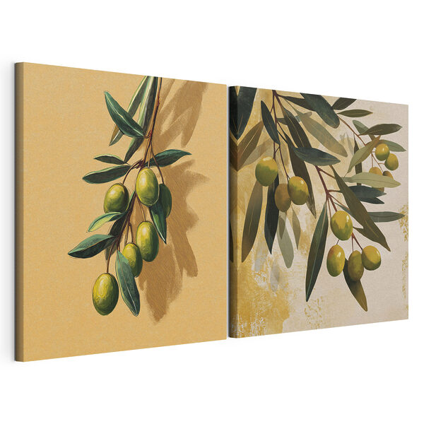Raccolto abbondante di olive verdi Stampa su tela modulare Raccolto abbondante di olive verdi