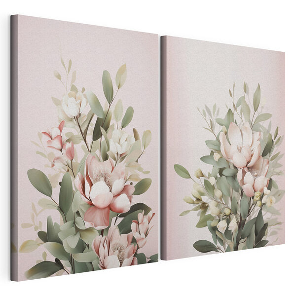 Stampa su tela modulare - Fiori delicati dai colori tenui