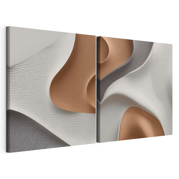 Stampa su tela modulare Forme e texture organiche in armonia