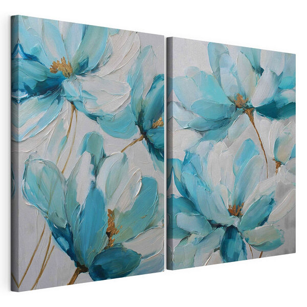 - Fiori dai colori vivaci e dalle tonalità tenui Stampa su tela modulare - Fiori dai colori vivaci e dalle tonalità tenui
