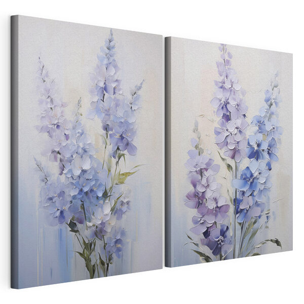 Stampa su tela modulare Dipinto di fiori su sfondo bianco