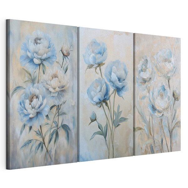 Fiori delicati dai tenui toni pastello Stampa su tela modulare Fiori delicati dai tenui toni pastello