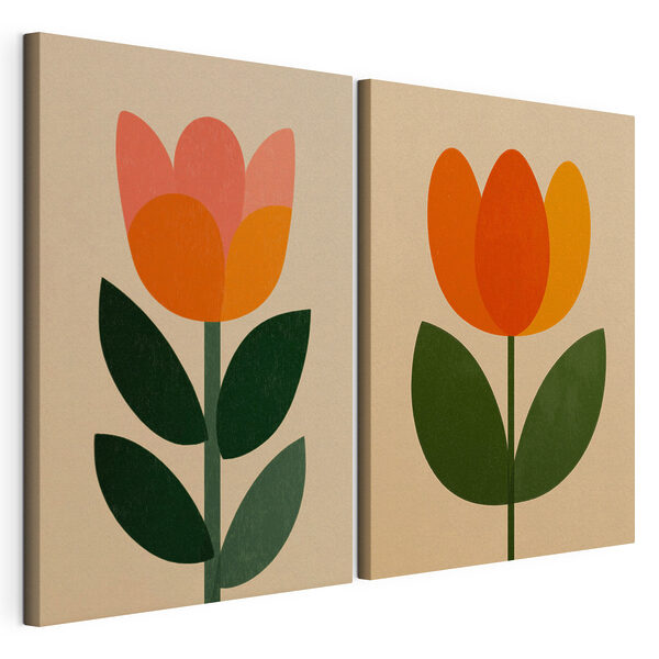 Stampa su tela modulare Un paio di fiori con delle foglie
