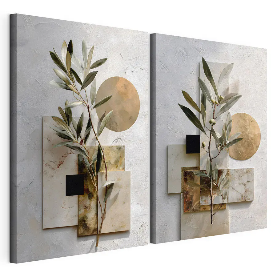 Quadro multipannello Eleganti composizioni tra natura e arte (COD: m30618)