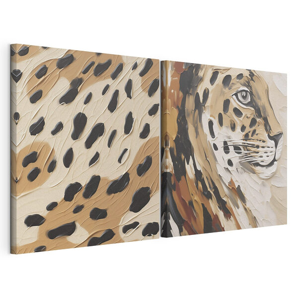 Rappresentazione artistica del manto di un leopardo Stampa su tela modulare Rappresentazione artistica del manto di un leopardo