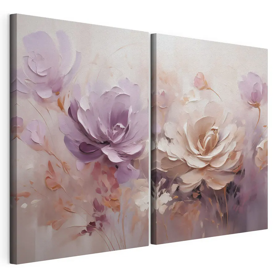 Quadro multipannello Fiori delicati dai tenui toni pastello (COD: m30661)