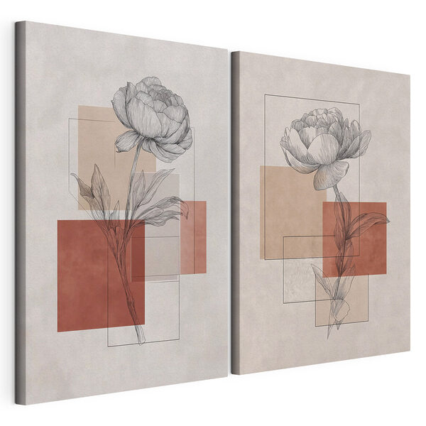 Disegno di un fiore Stampa su tela modulare Disegno di un fiore