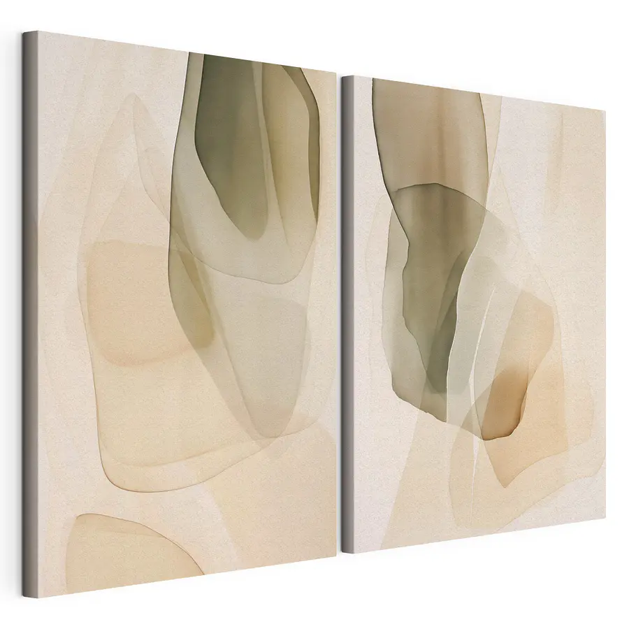 Quadro multipannello Strati astratti in colori tenui (COD: m30835)