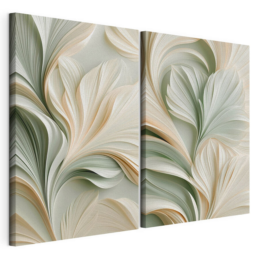 Quadro multipannello Collage con un motivo floreale bianco e verde (COD: m30709) Quadro multipannello Collage con un motivo floreale bianco e verde (COD: m30709)