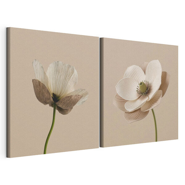 Stampa su tela modulare Fiori eleganti dai colori tenui