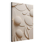 Stampa su tela Sfondo bianco e beige con cerchi e foglie