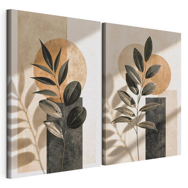 Composizione artistica geometrica ispirata alla natura Stampa su tela modulare Composizione artistica geometrica ispirata alla natura